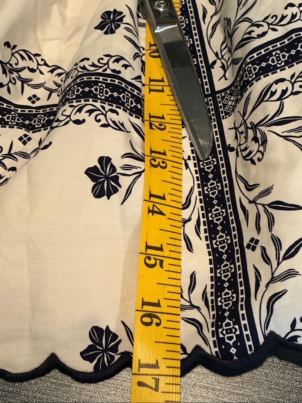 White and Navy Floral BohoTiered Skirt - Picture 5 of 7